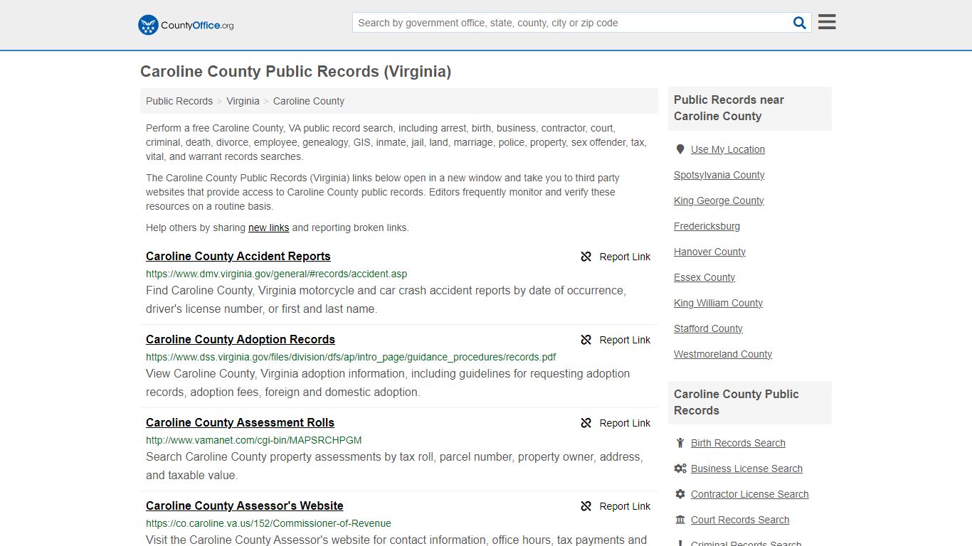 Caroline County Public Records (Virginia) - County Office