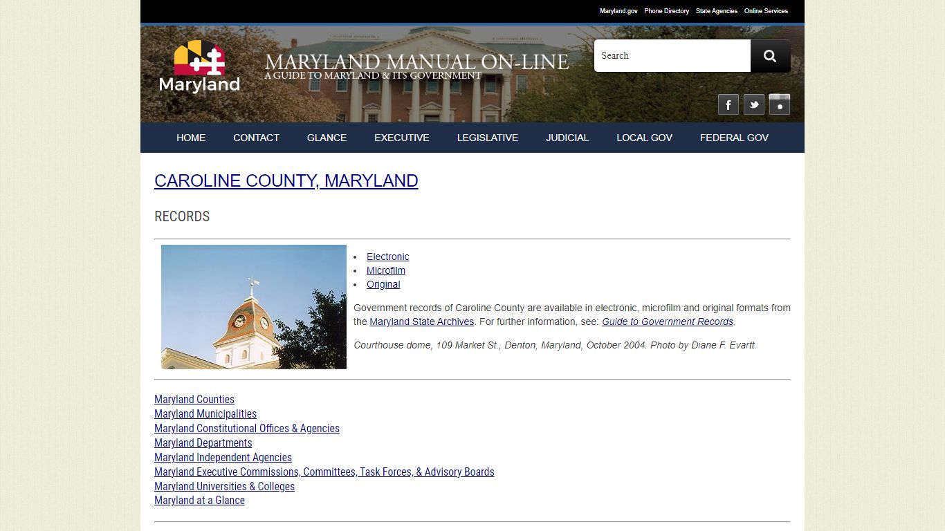 Caroline County, Maryland - Records